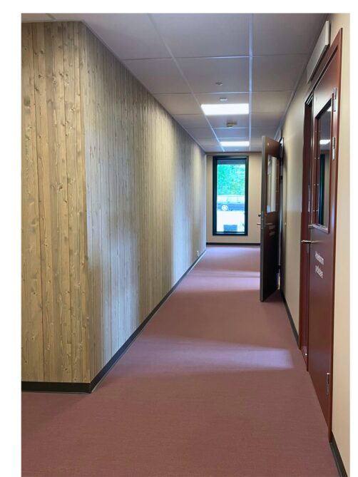 Administrasjons avdeling i barnehage tegnet av arkitektene hos Lyngstad på Steinkjer